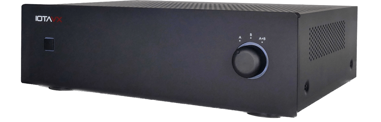 IOTA VX PA40 Class AB Stereo Power Amplifier, angled