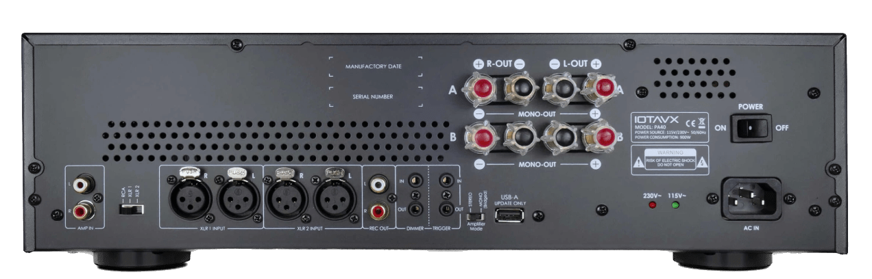 IOTA VX PA40 Class AB Stereo Power Amplifier, back