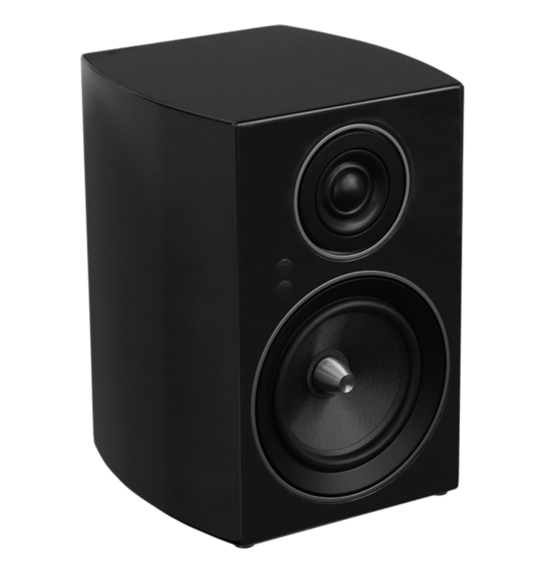 Jamo C707 PA Active Bookshelf Speaker in black, angled to the right