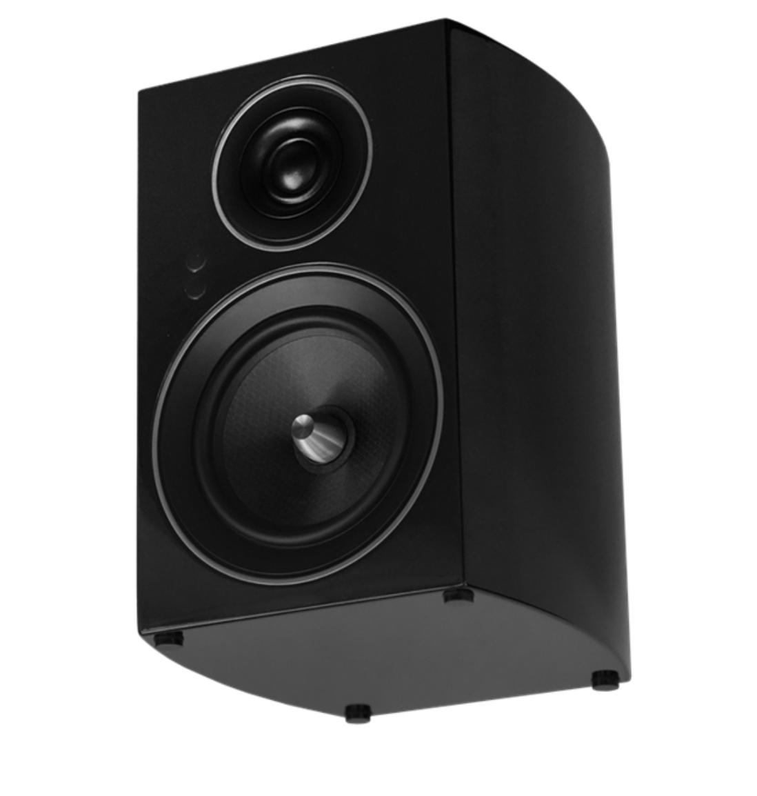 Jamo C707 PA Active Bookshelf Speaker in black, angled to the left