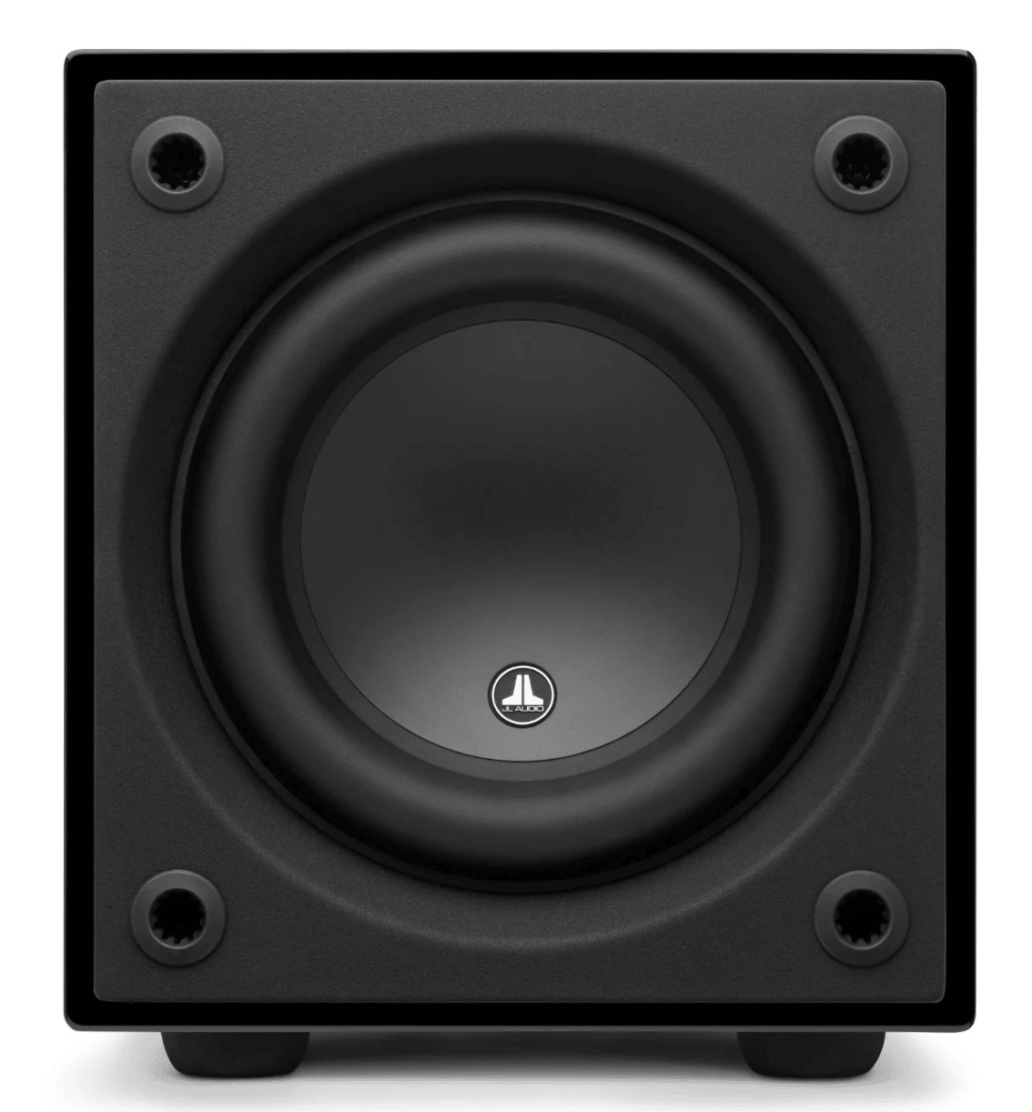 JL Audio Dominion d108 8-inch Subwoofer in Black Gloss. Front of unit