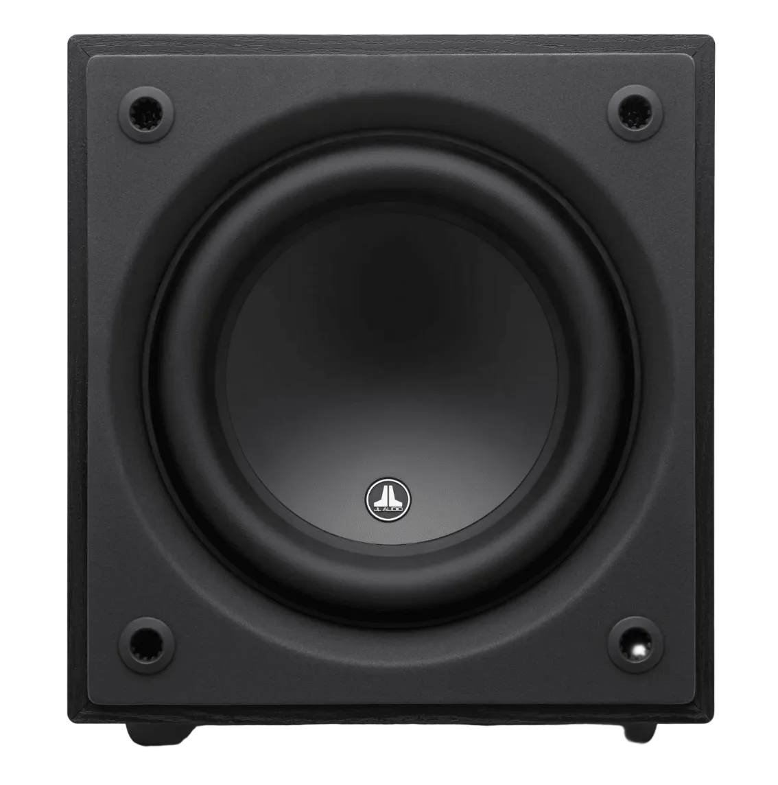 JL Audio Dominion d110 10-inch Subwoofer in Black Ash, front of unit
