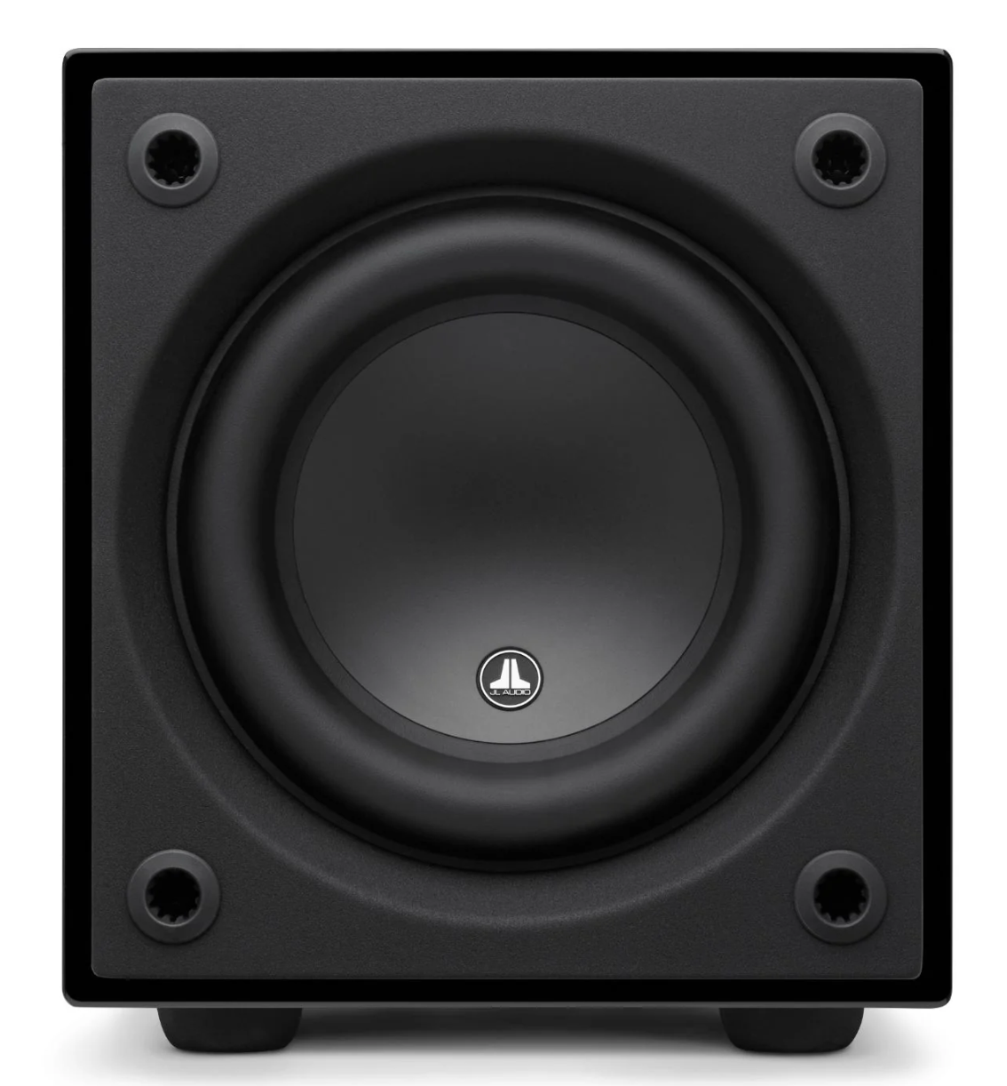 JL Audio Dominion d108 8-inch Subwoofer in Black Gloss. Front of unit