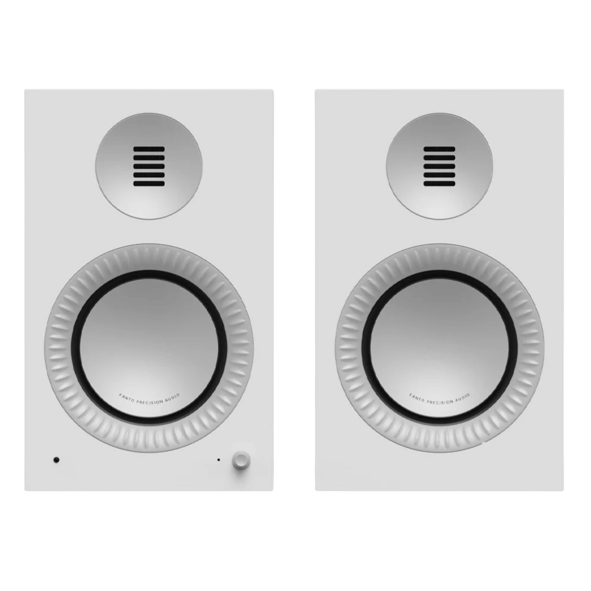 Kanto Audio TUK Grand 2nd Generation 320W Active Speakers in Matte White with Aluminium, front