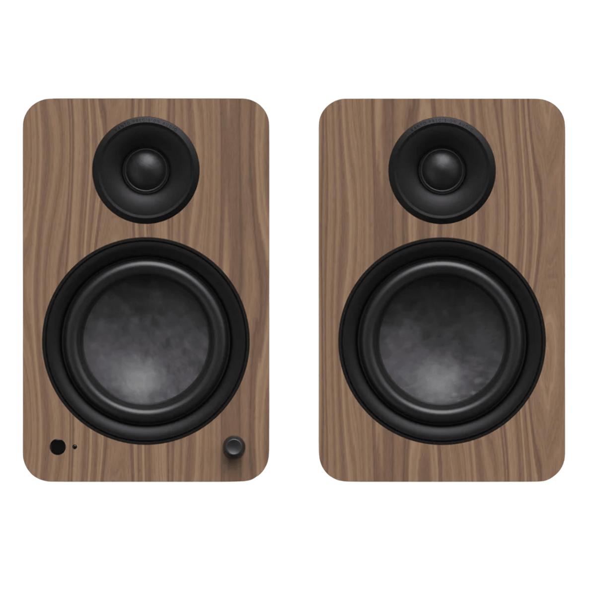 Kanto Audio YU6 2nd Generation 200W Active Speakers in Walnut, front