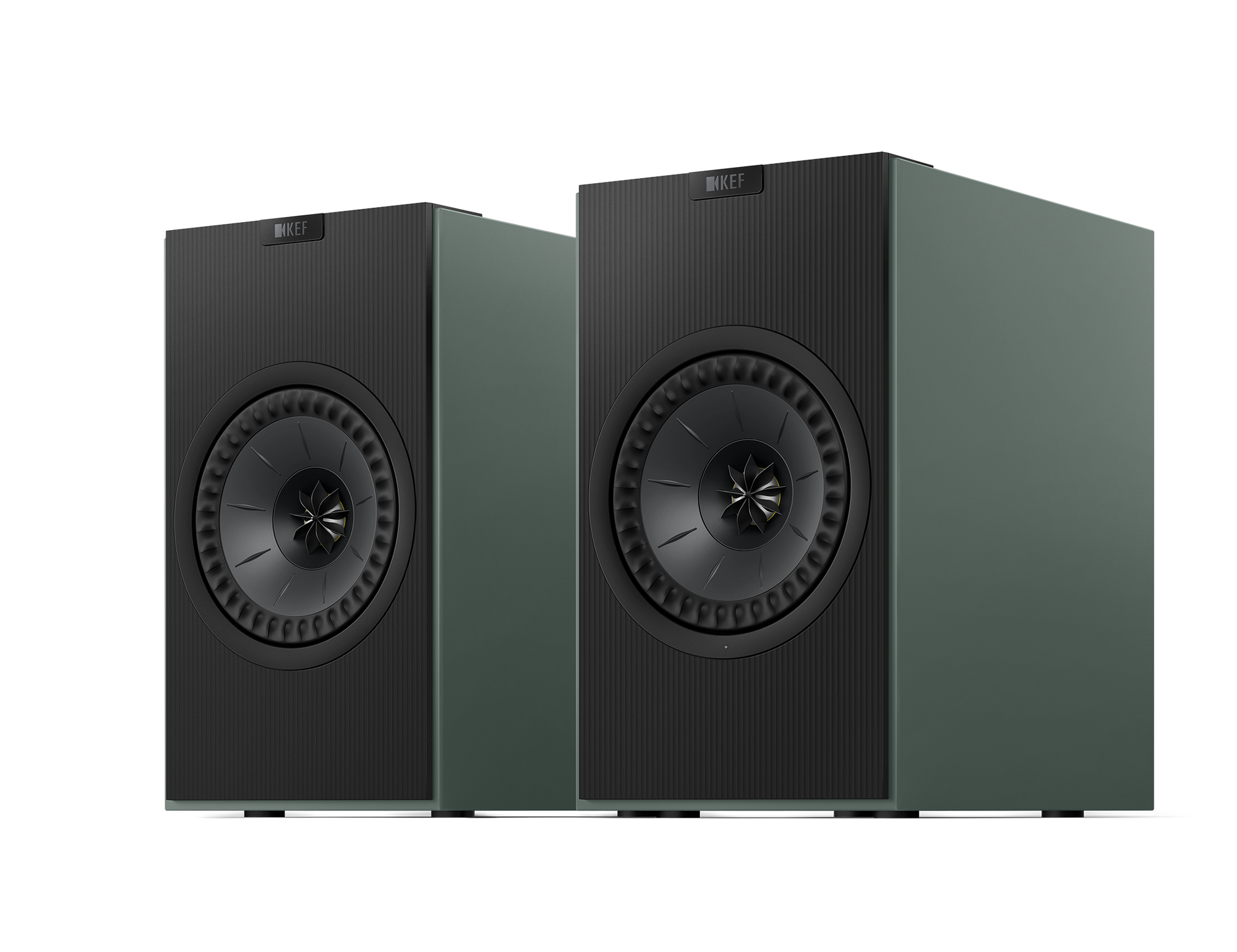 KEF Coda W Active Speakers in Moss Green