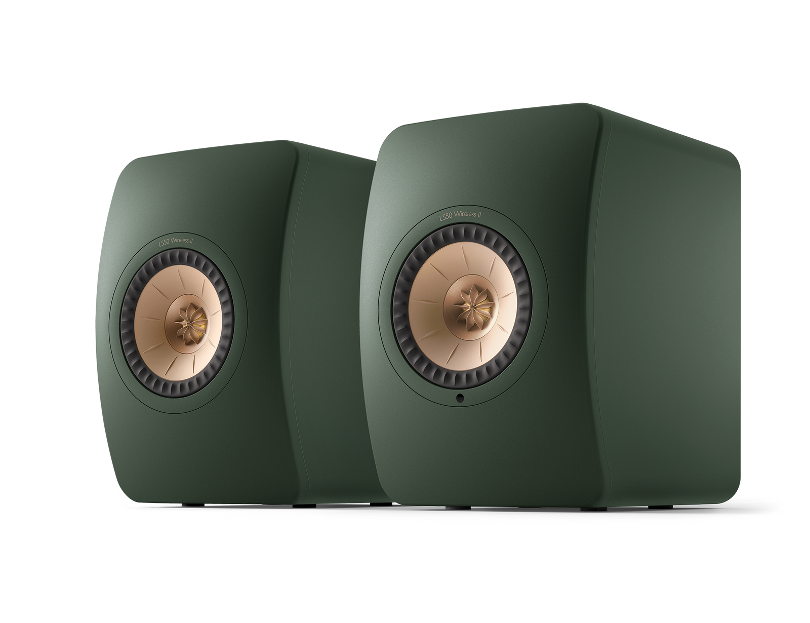 KEF LS50 Wireless II Speakers in Moss Green pair
