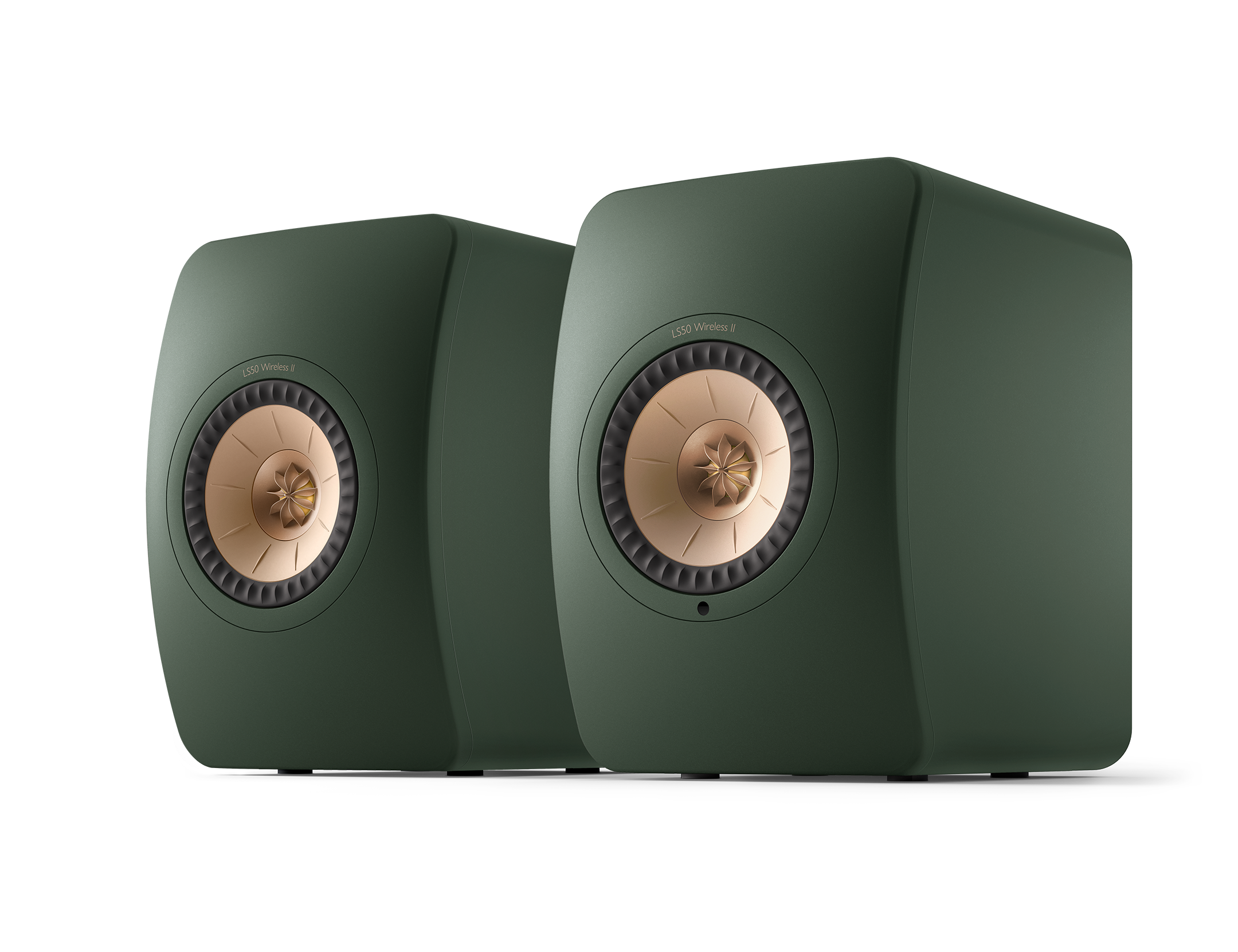 KEF LS50 Wireless II Speakers in Moss Green pair