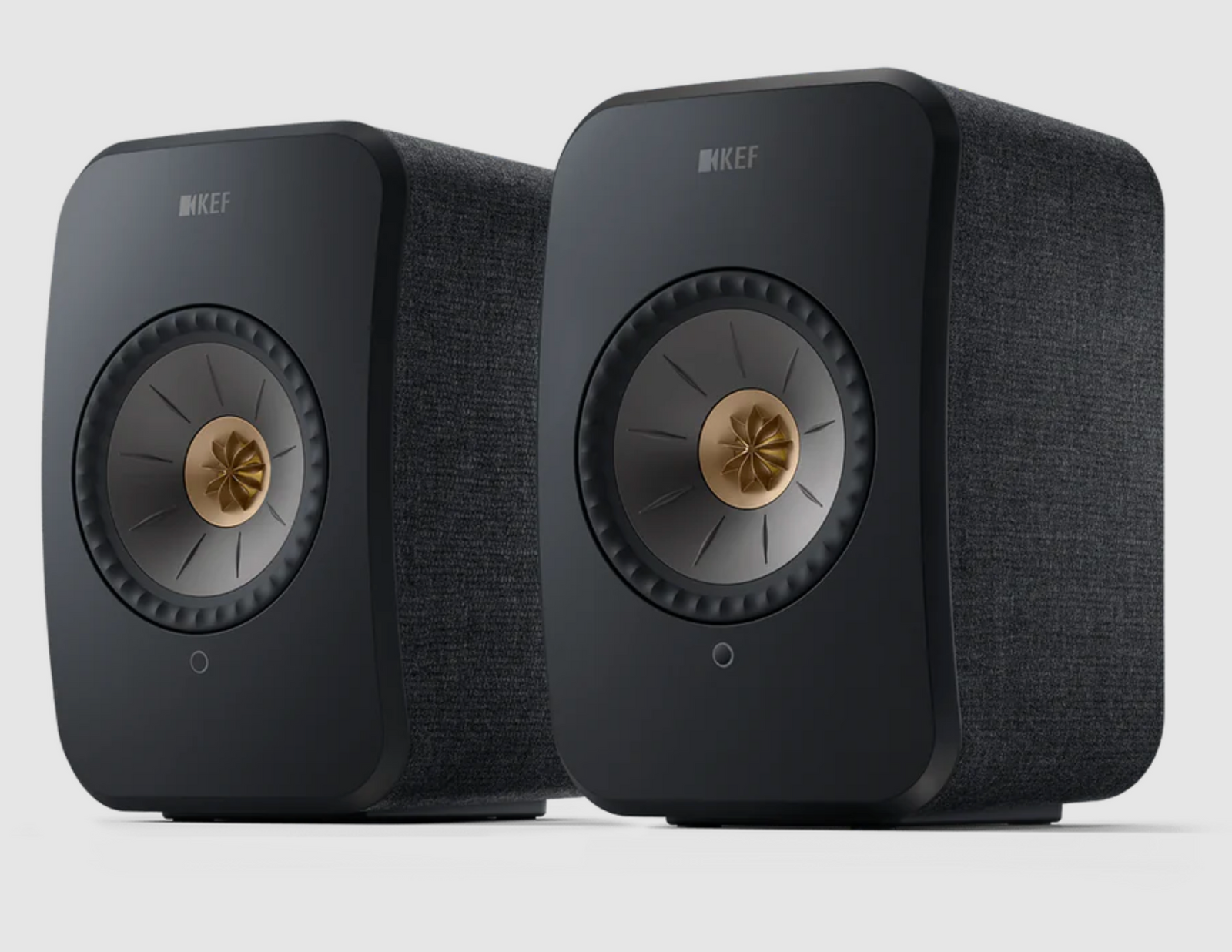 KEF LSX II Wireless Powered Bookshelf Speakers in Carbon Black front pair