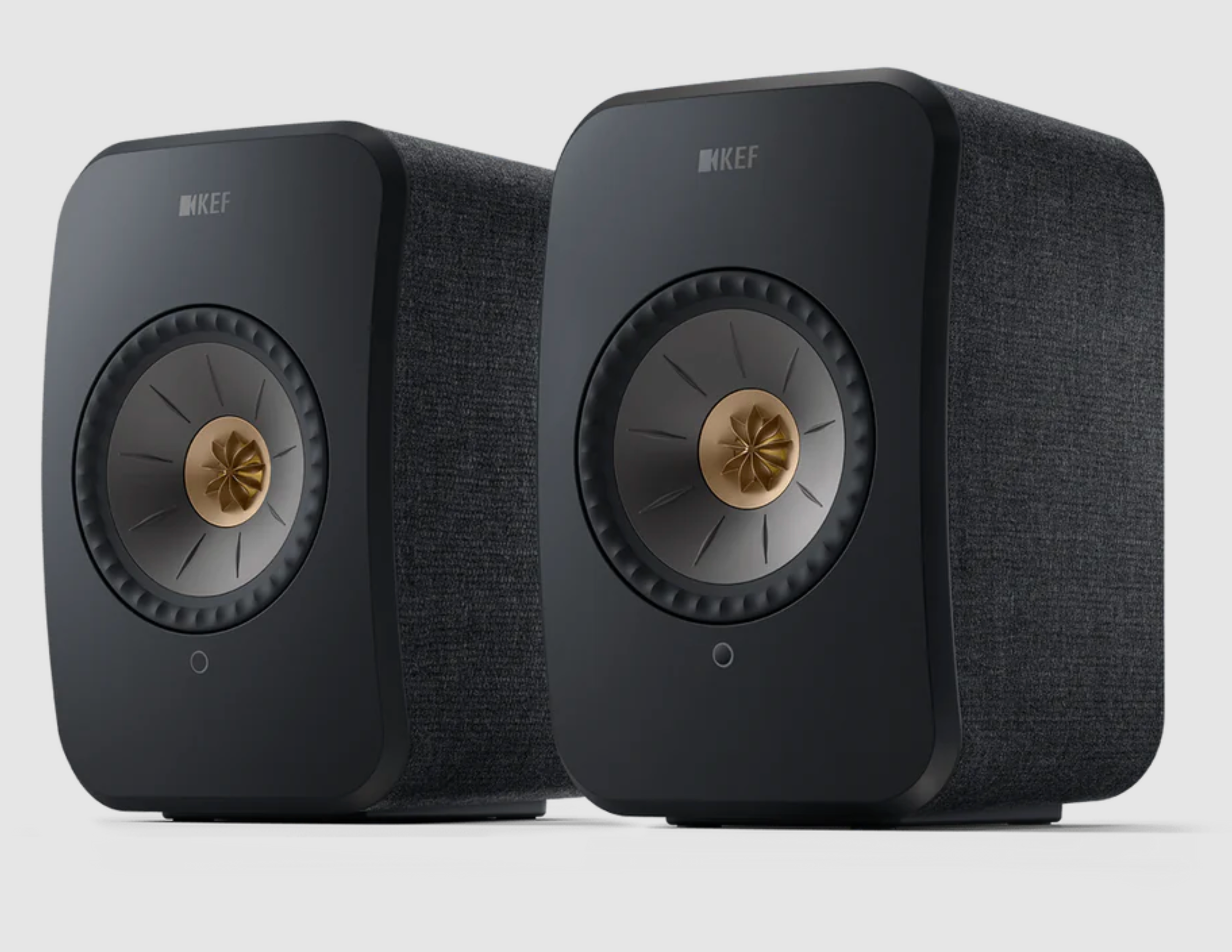 KEF LSX II Wireless Powered Bookshelf Speakers in Carbon Black front pair