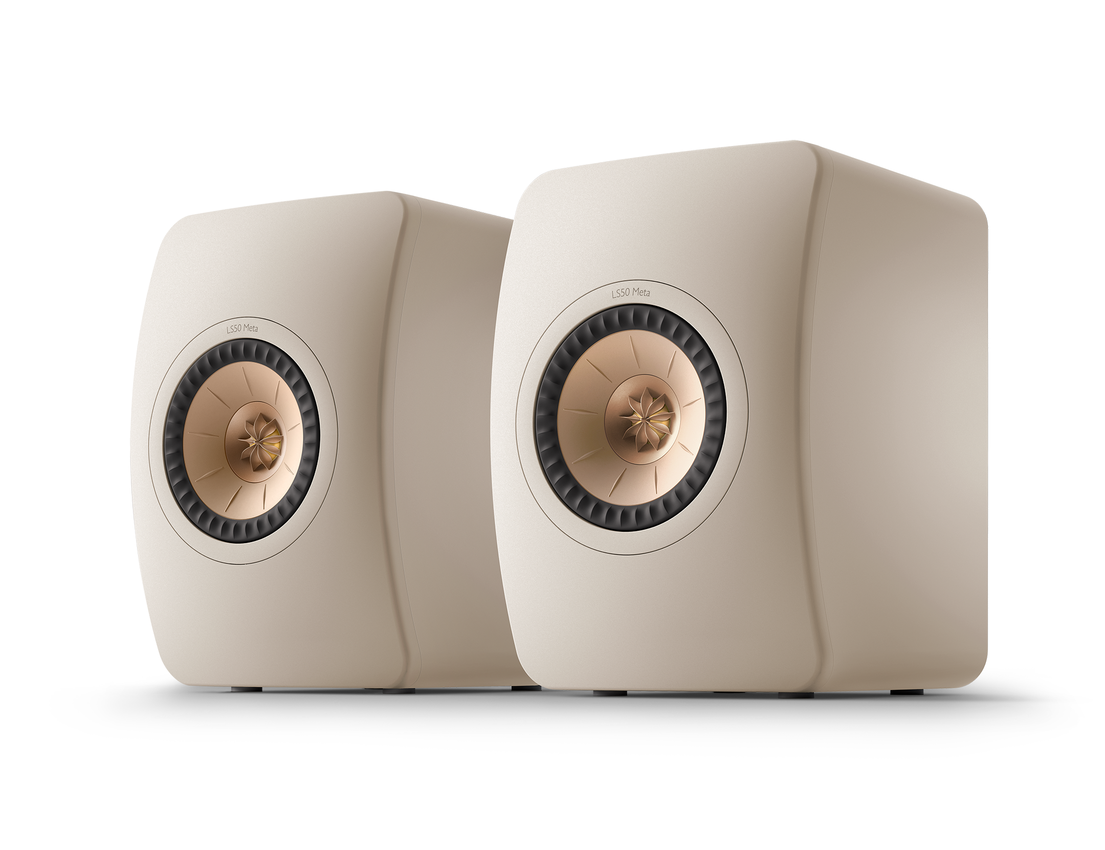 KEF LS50 Meta Passive Speakers in Sand Shell pair, front