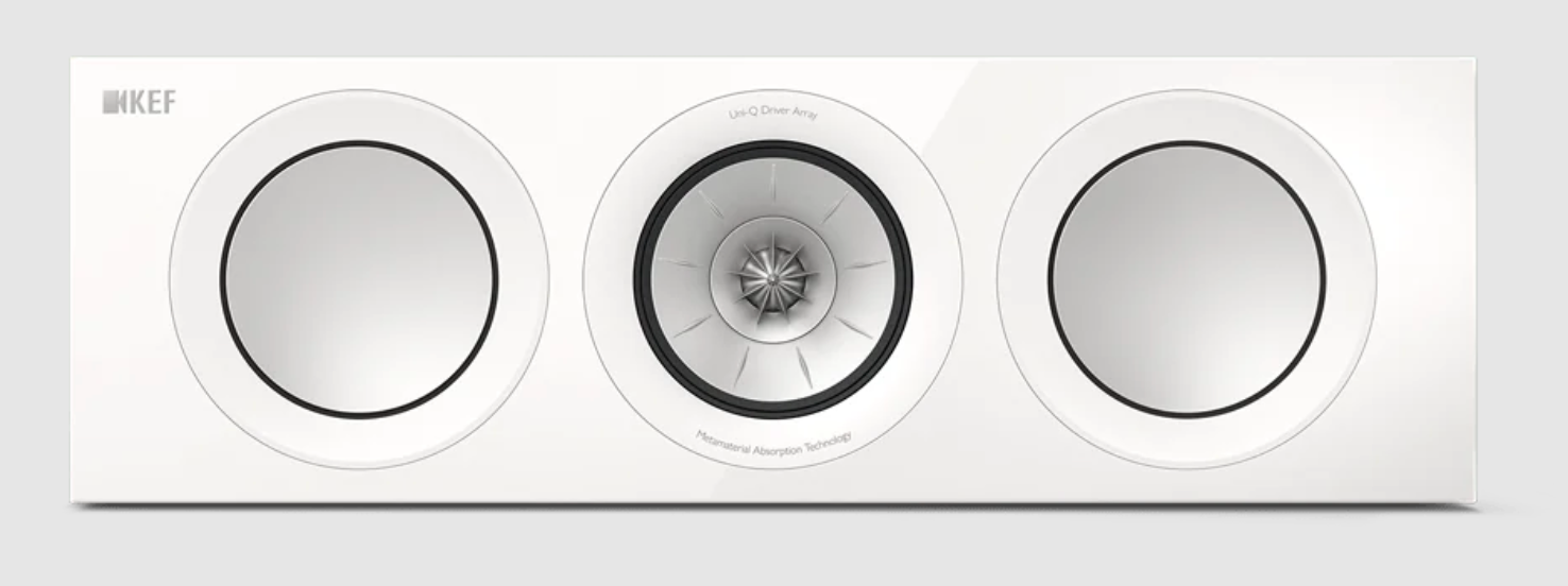 KEF R2 Meta Centre Channel Speaker in White Gloss, Front