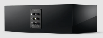 KEF R2 Meta Centre Channel Speaker in Black Gloss.  Back on an angle