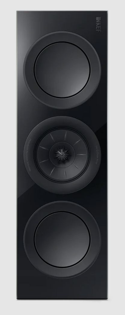 KEF R2 Meta Centre Channel Speaker in Black Gloss.  Vertical.