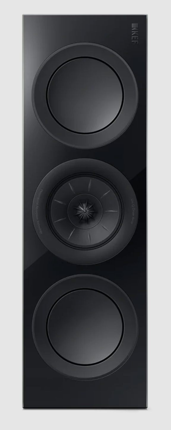 KEF R2 Meta Centre Channel Speaker in Black Gloss.  Vertical.