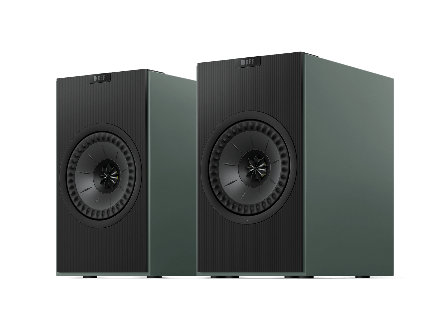 KEF Coda W Active Speakers in Moss Green