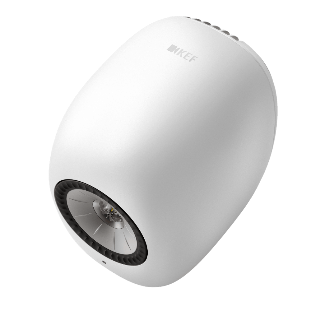 KEF LS Luxe Active Wireless Bookshelf Speaker in Mineral White, top