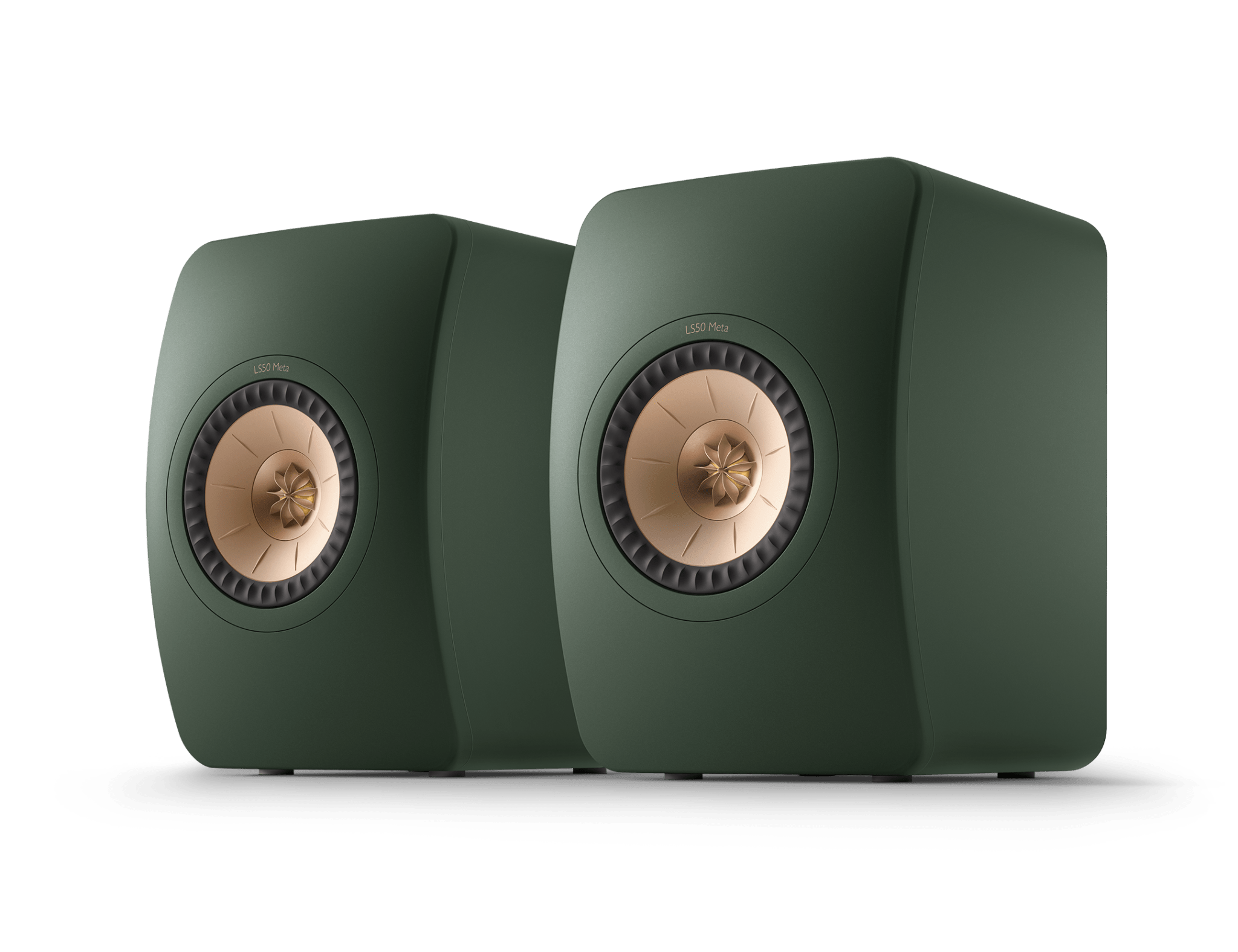 KEF LS50 Meta Passive Speakers in Moss Green pair, front