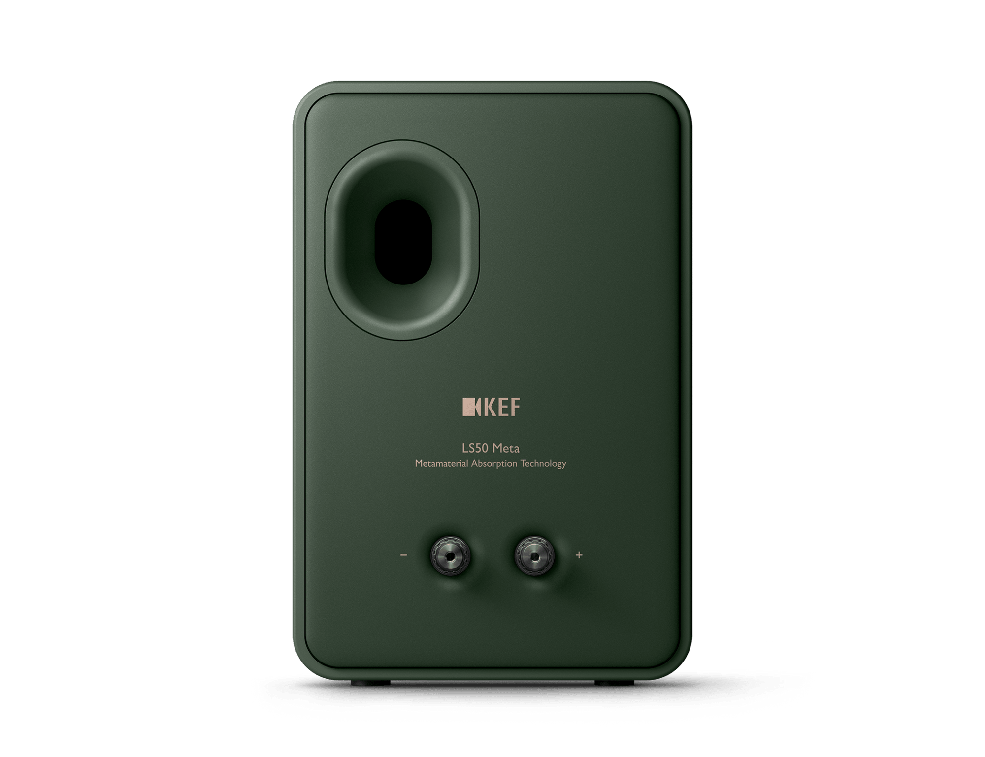 KEF LS50 Meta Passive Speakers in Moss Green, individual speaker, back
