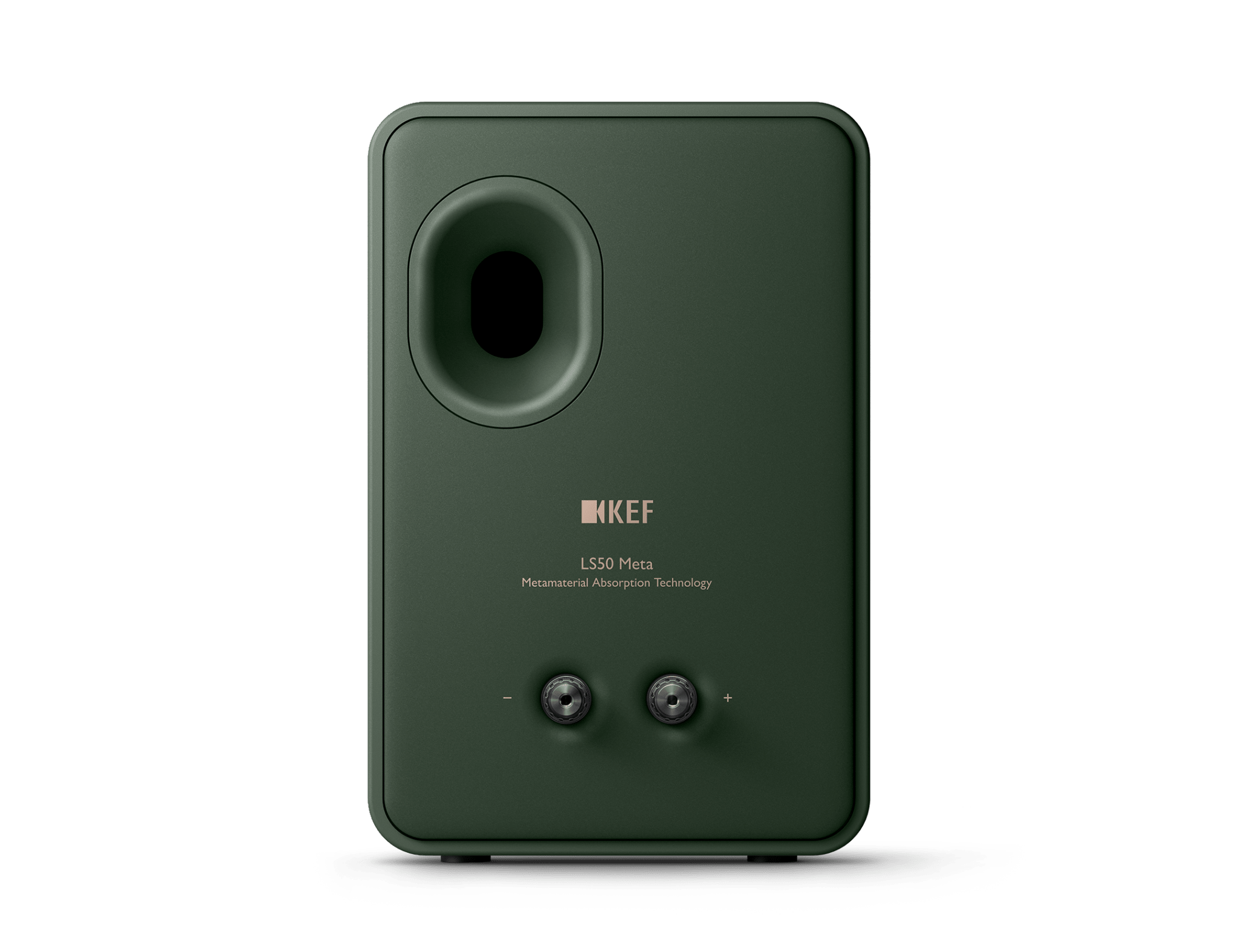 KEF LS50 Meta Passive Speakers in Moss Green, individual speaker, back