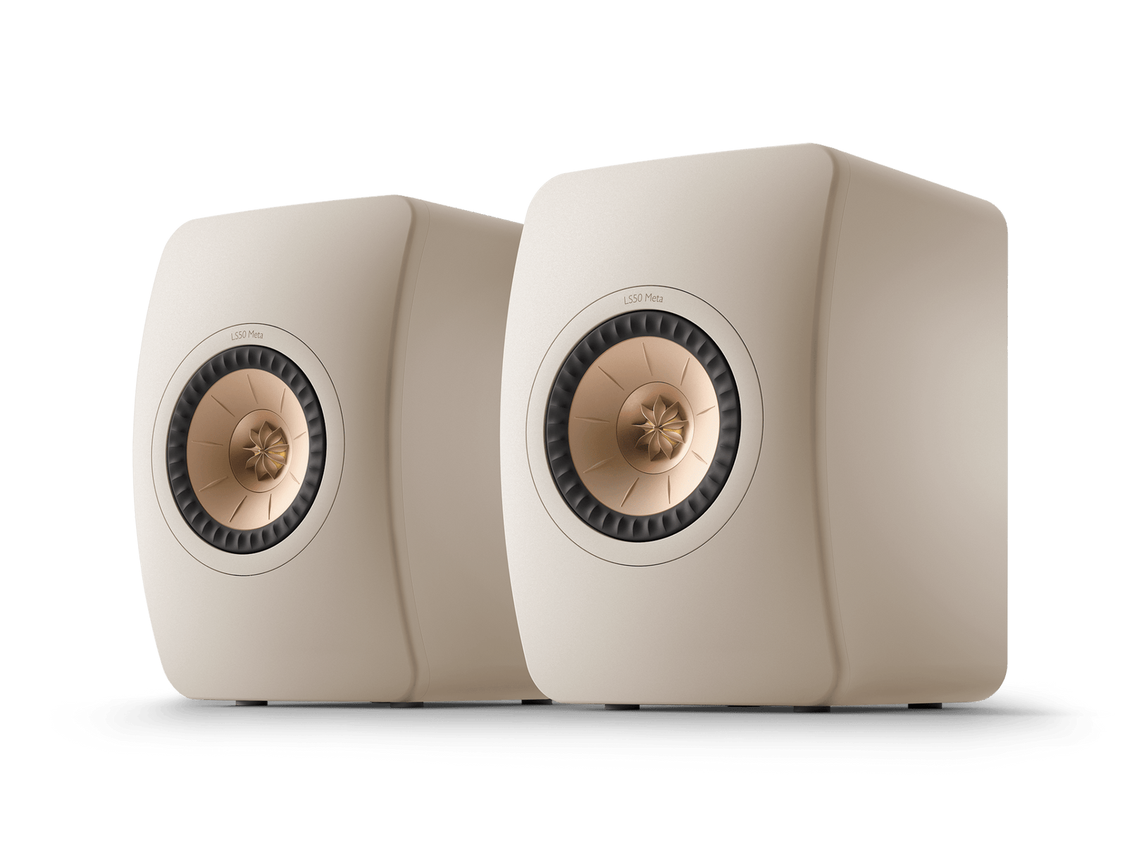 KEF LS50 Meta Passive Speakers in Sand Shell pair, front