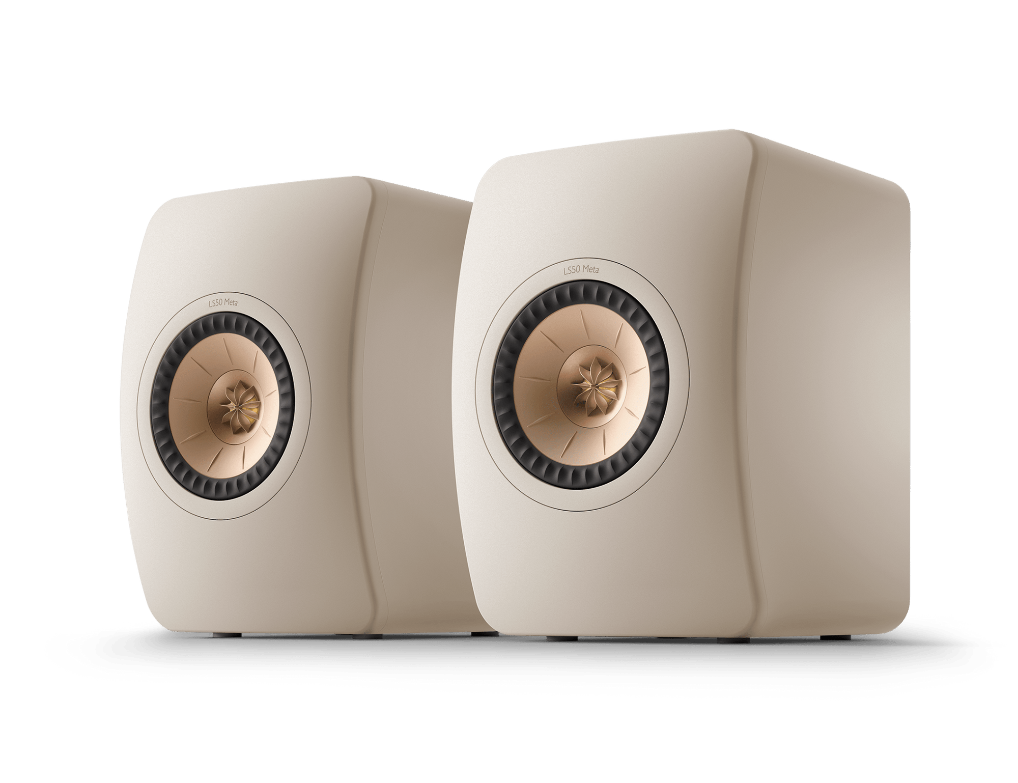 KEF LS50 Meta Passive Speakers in Sand Shell pair, front