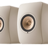 KEF LS50 Wireless II Speakers in Sand Shell pair, front
