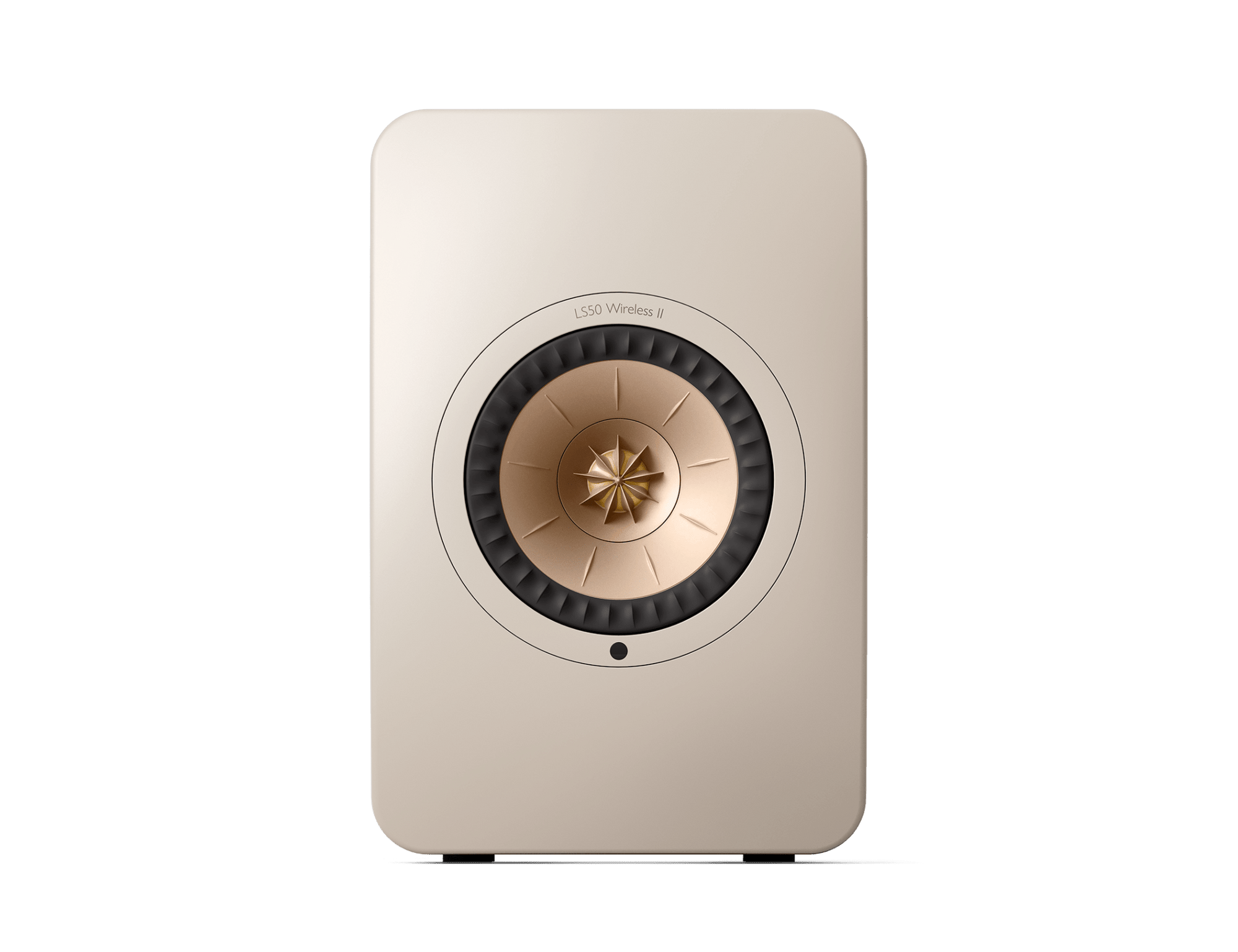 KEF LS50 Wireless II Speakers in Sand Shell individual speaker, front