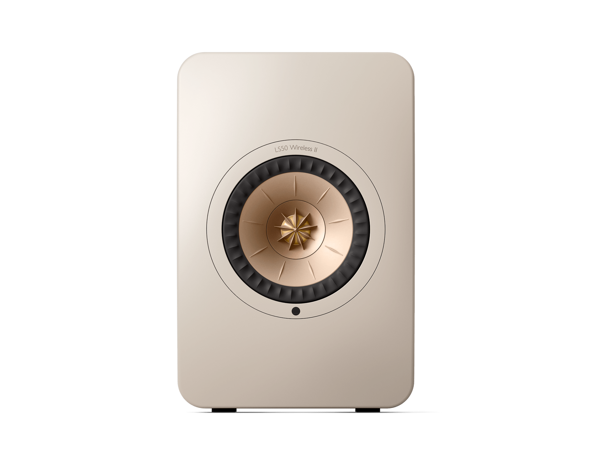 KEF LS50 Wireless II Speakers in Sand Shell individual speaker, front