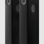 KEF LS60 Wireless Floorstanding Speakers Speakers in Carbon Black - front and side image