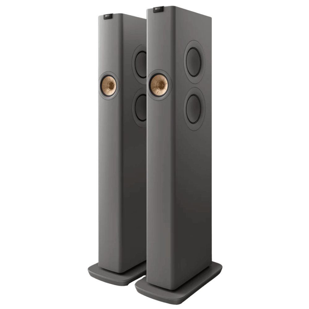 KEF LS60 Wireless Floorstanding Speakers Speakers in Titanium Grey. Front