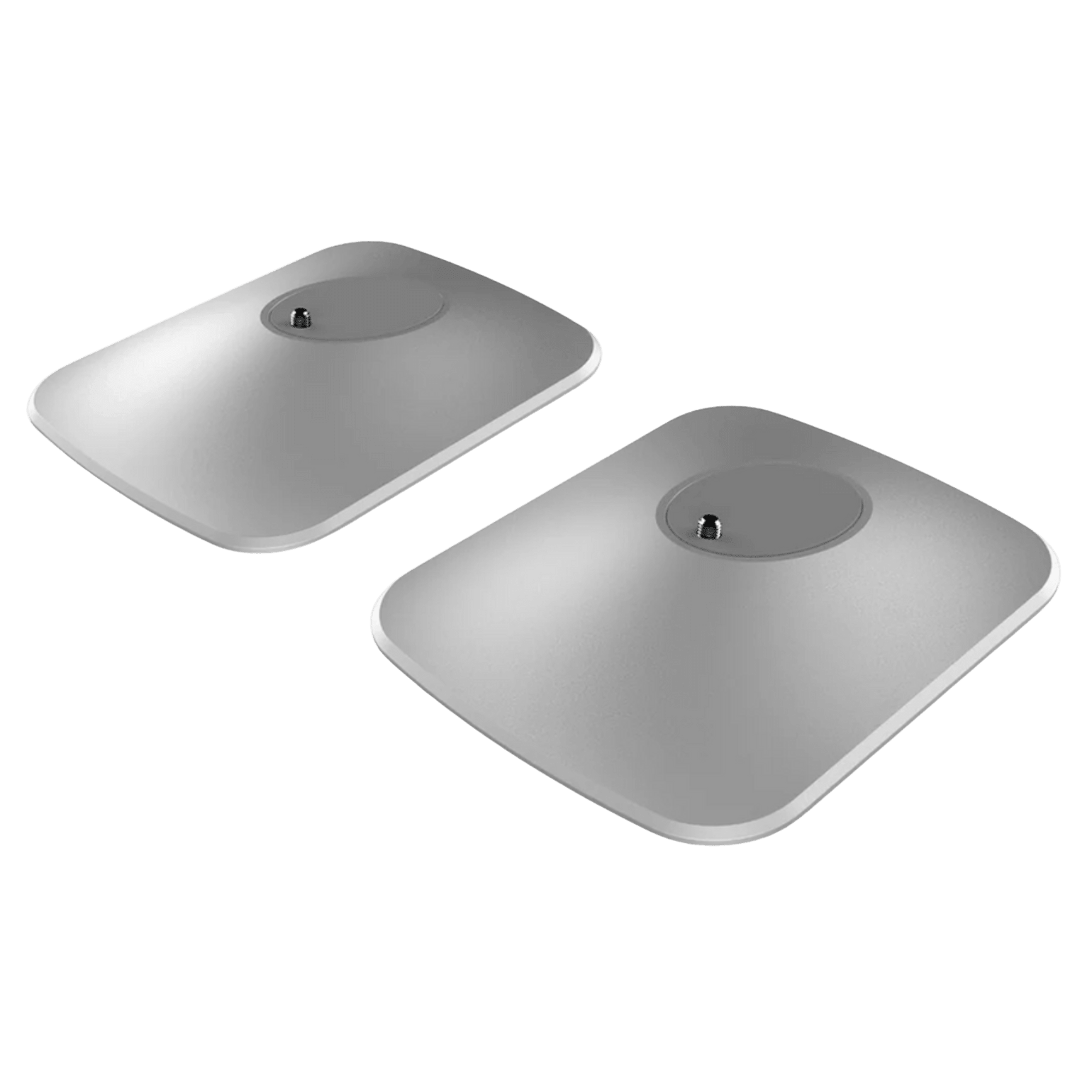KEF LSX II LT Wireless Bookshelf Speakers + P1 Desk Pads EOFY Promotion. Image of Silver Desk Pads