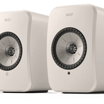 KEF LSX II LT Wireless Bookshelf Speakers  in Stone White. Pair