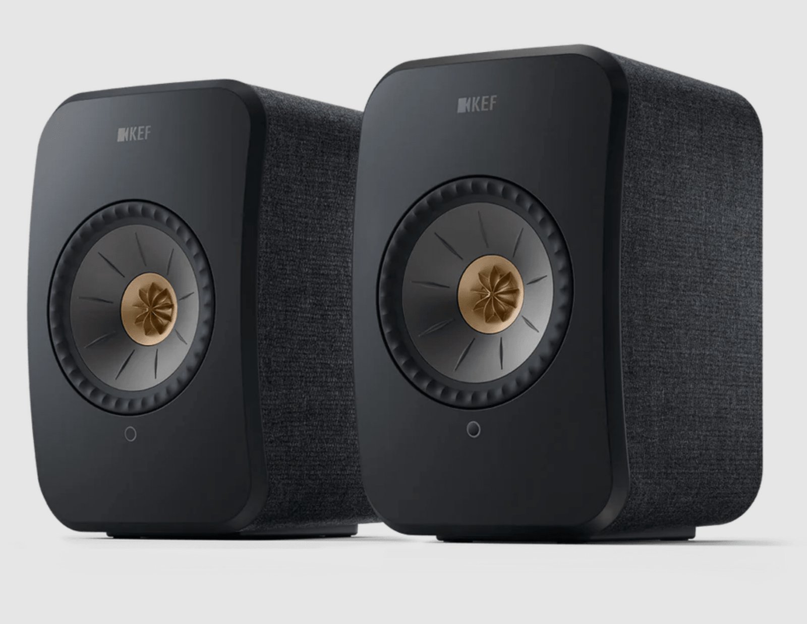 KEF LSX II Wireless Powered Bookshelf Speakers in Carbon Black front pair