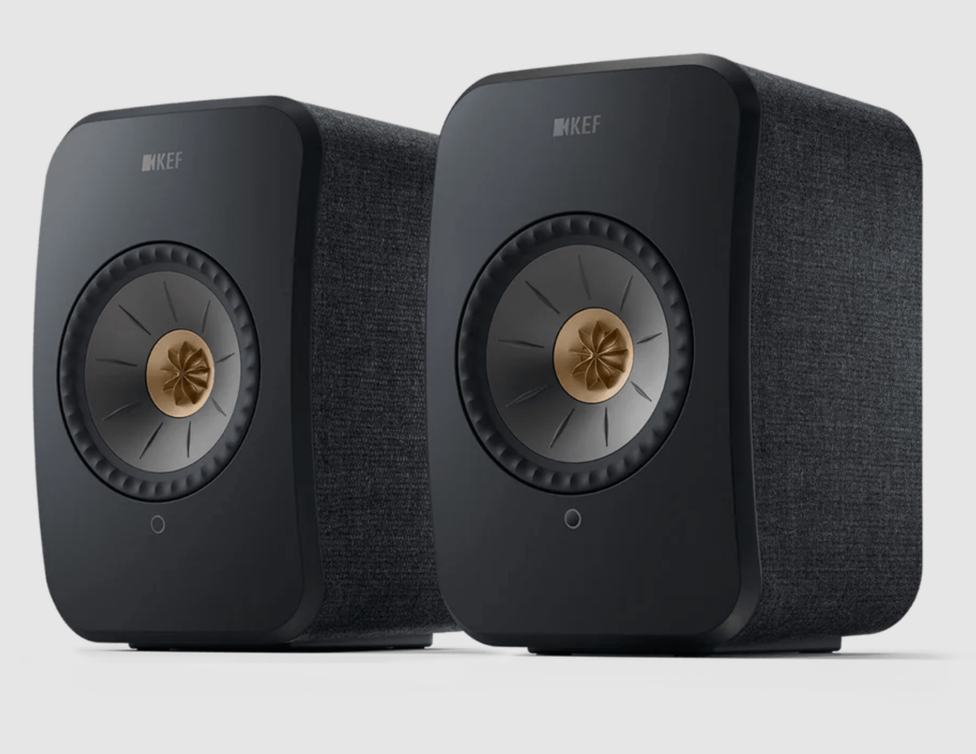 KEF LSX II Wireless Powered Bookshelf Speakers in Carbon Black front pair