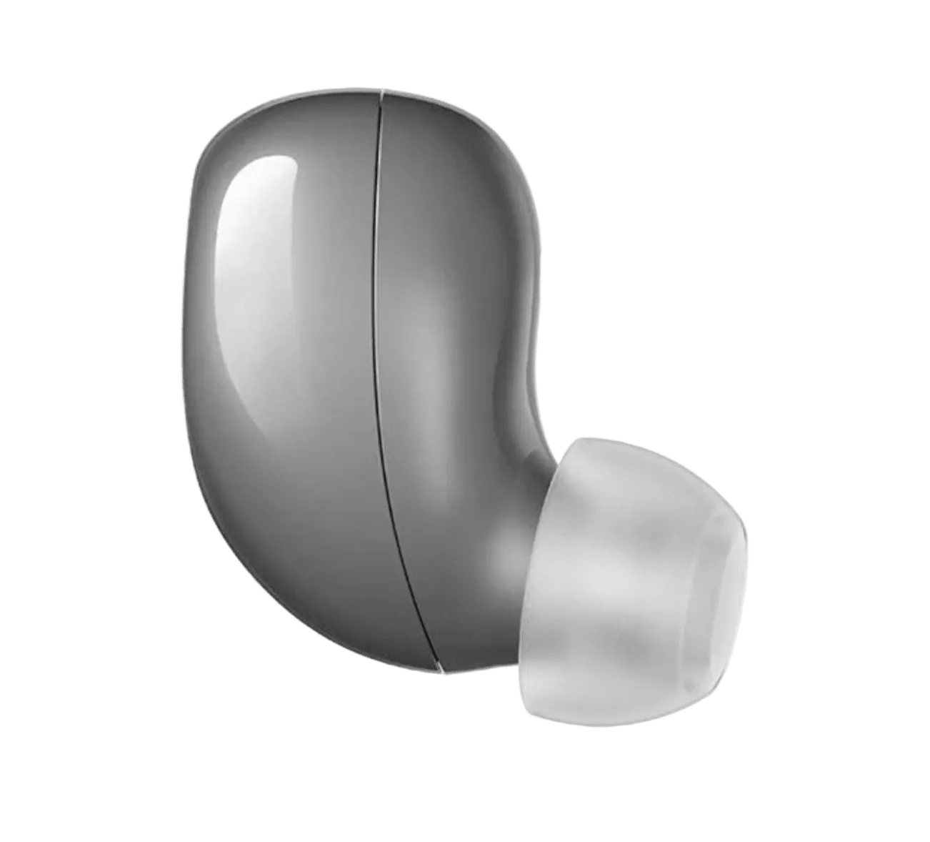 KEF Mu3 Noise Cancelling True Wireless Earbuds in Silver Grey, profile