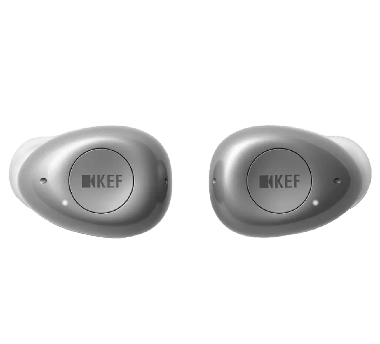 KEF Mu3 Noise Cancelling True Wireless Earbuds in Silver Grey, front