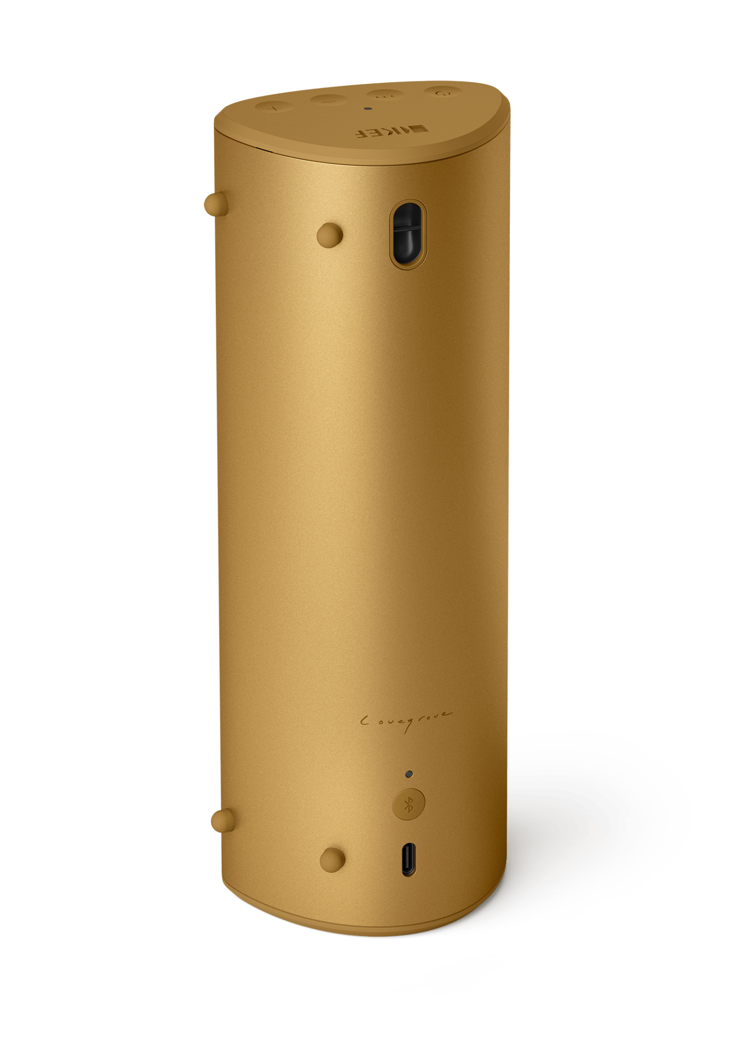KEF Muo Portable Bluetooth Speaker in Amber Haze, rear view
