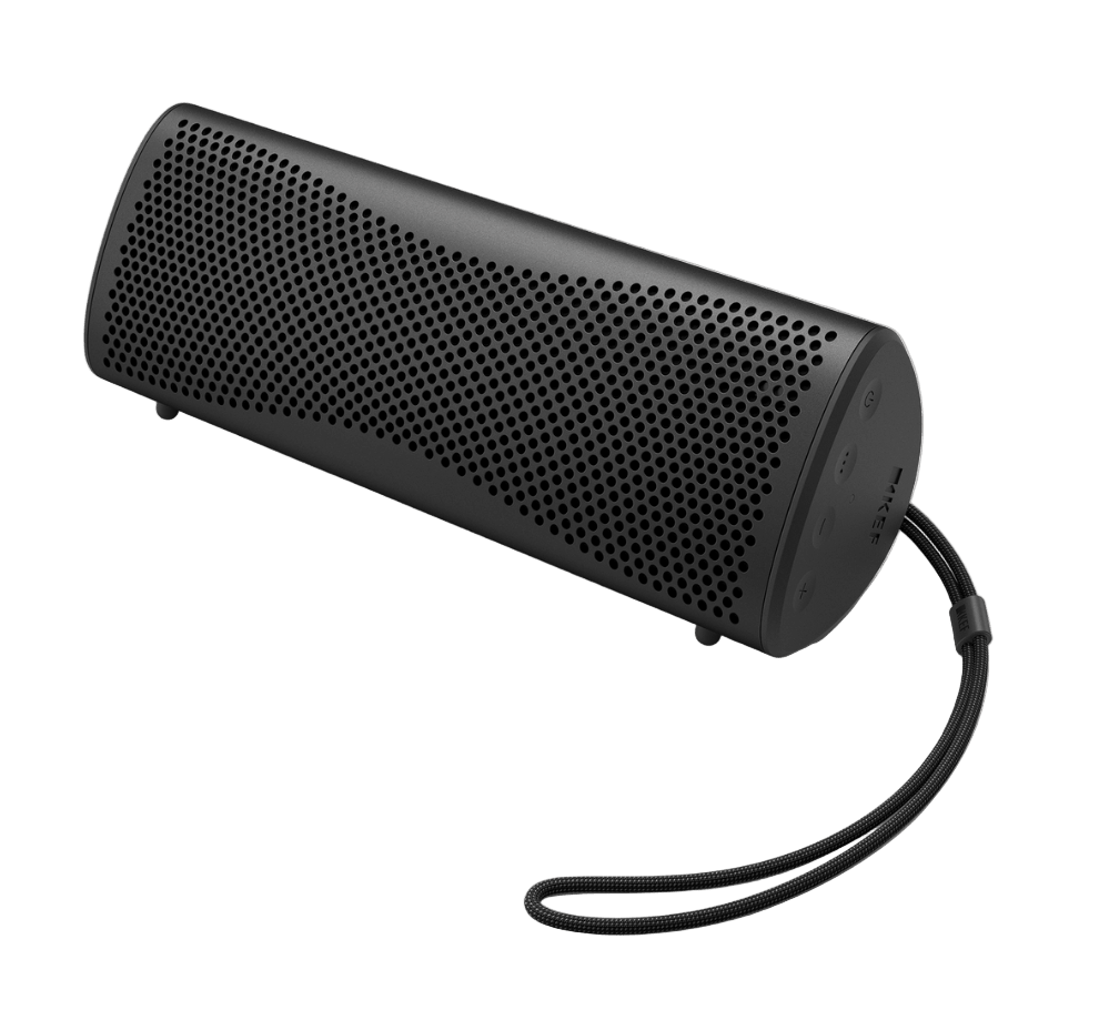KEF Muo Portable Bluetooth Speaker in Midnight Black, horizontal view