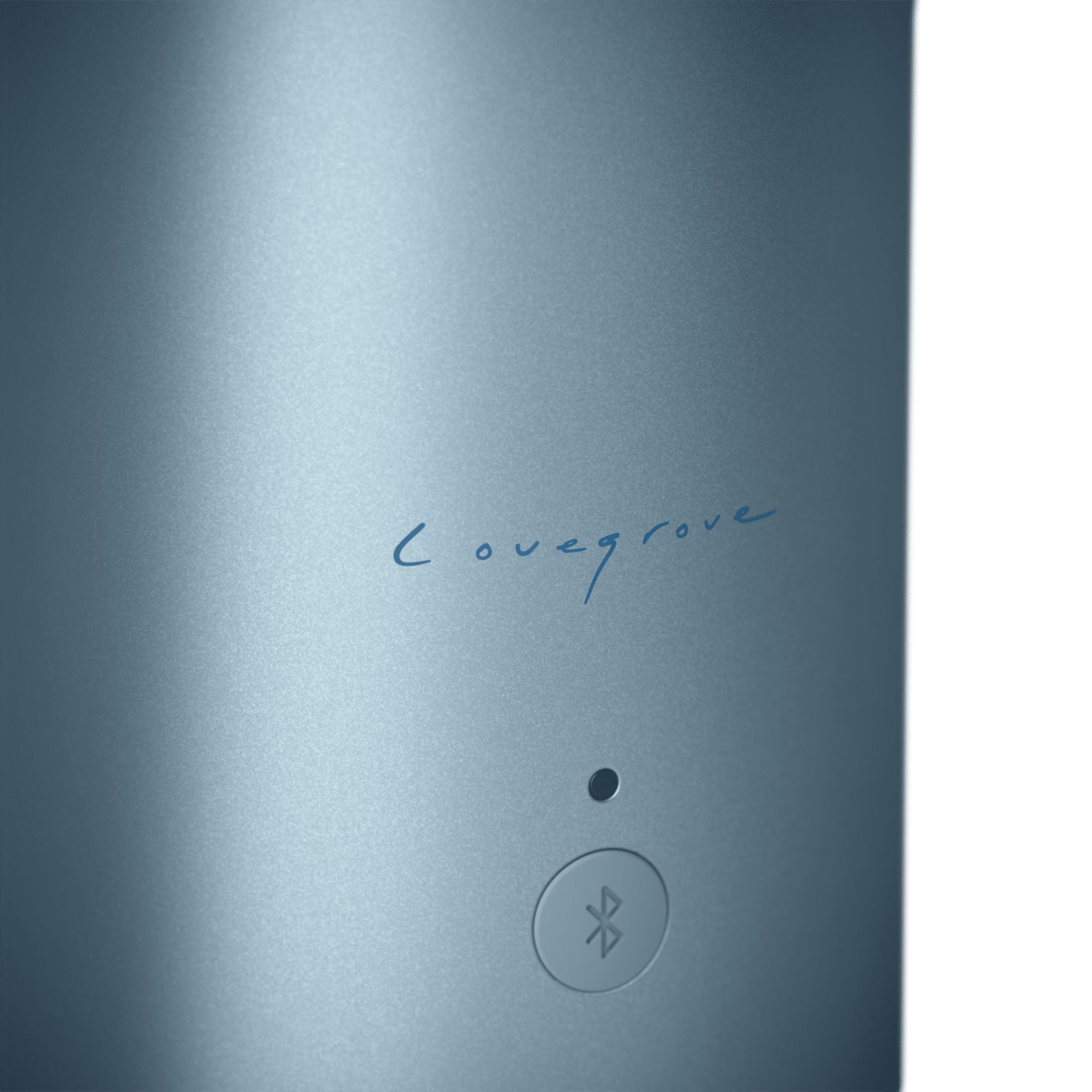 KEF Muo Portable Bluetooth Speaker in Blue Aura, signature