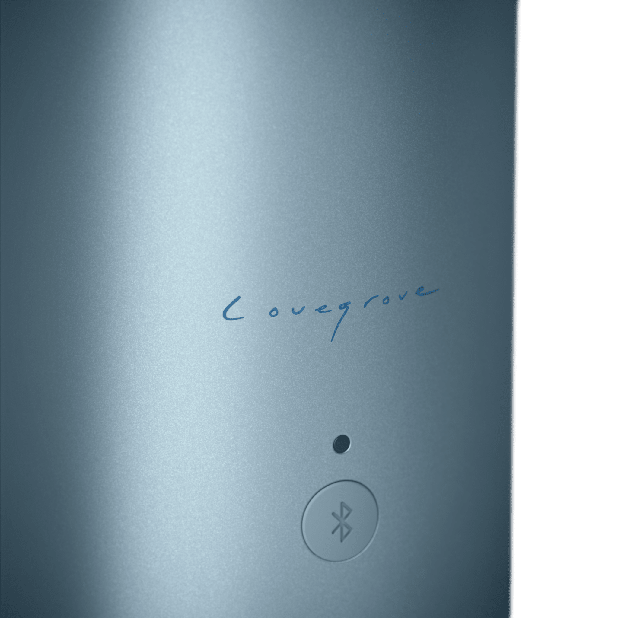 KEF Muo Portable Bluetooth Speaker in Blue Aura, signature