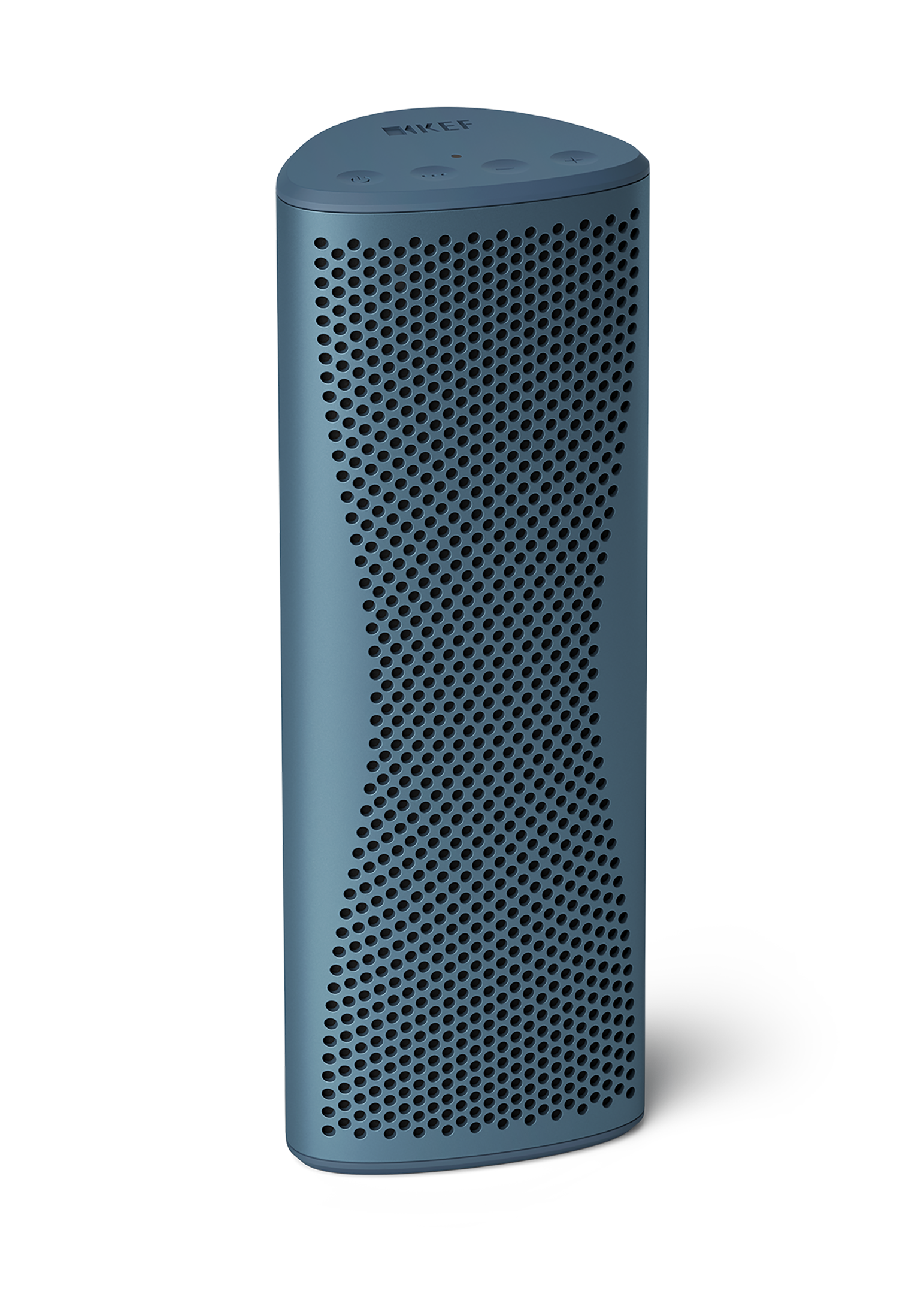 KEF Muo Portable Bluetooth Speaker in Blue Aura, vertical view