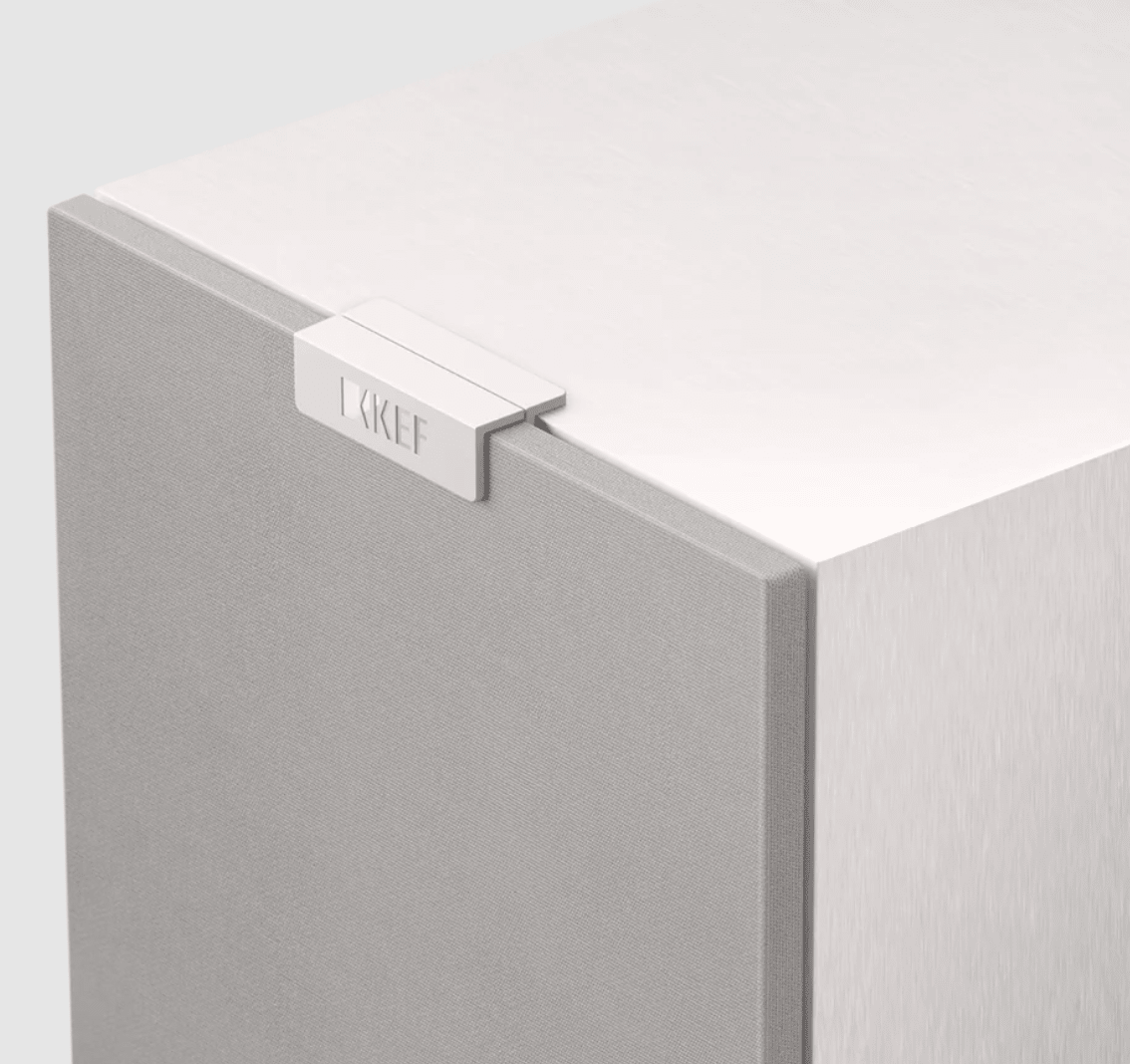 KEF Q3 Meta 2-way Bookshelf Speakers in Satin White, with grille