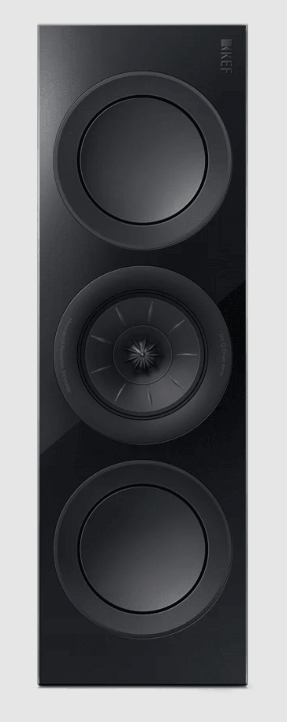 KEF R2 Meta Centre Channel Speaker in Black Gloss.  Vertical.