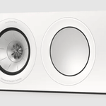KEF R2 Meta Centre Channel Speaker in White Gloss. Front on an angle