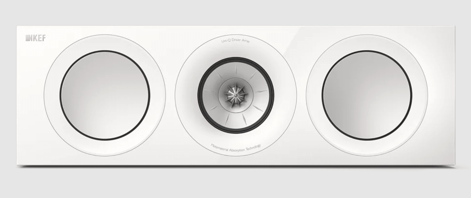 KEF R6 Meta Centre Channel Speaker in Gloss White.  Front