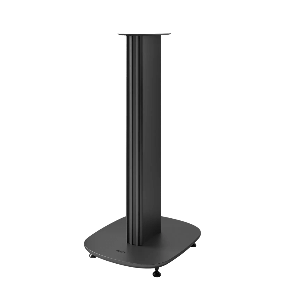KEF S-Luxe Floor Stand in slate grey.  Individual Stand shown