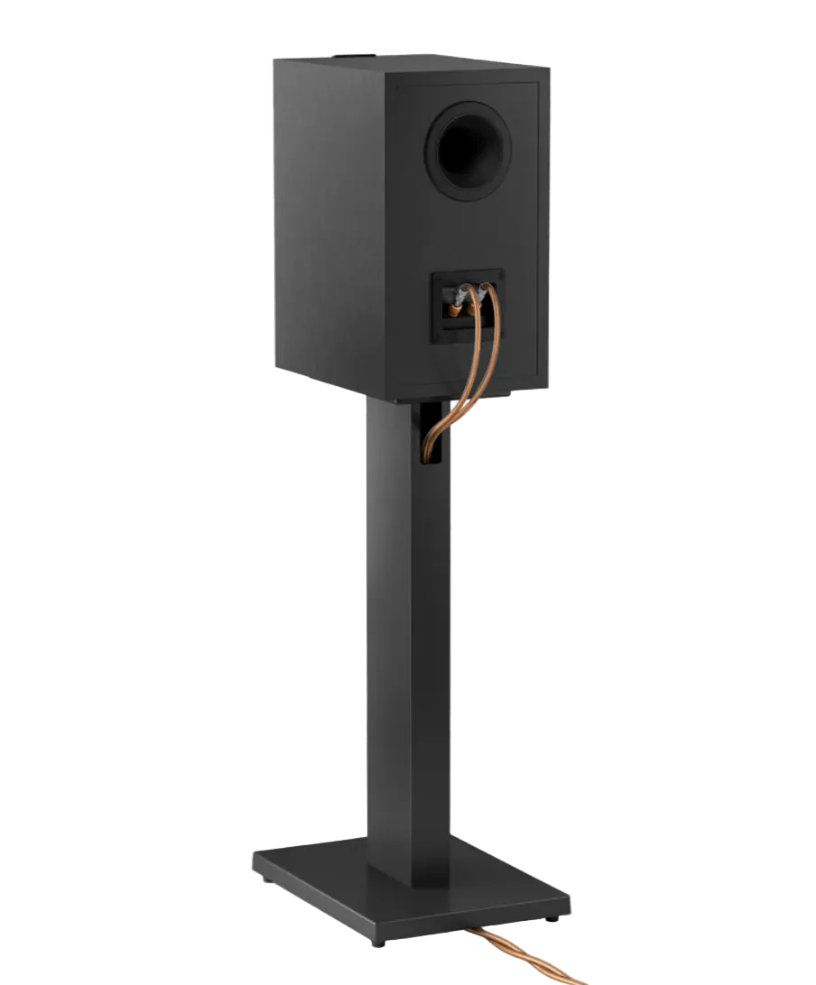 KEF SQ1 Speaker Stands in Slate Grey - mounted with Q1 Meta or Q3 Meta, back of unit