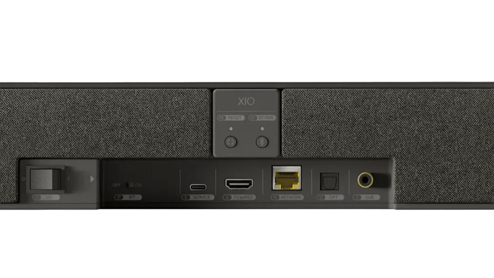 KEF XIO Soundbar in Slate black, back
