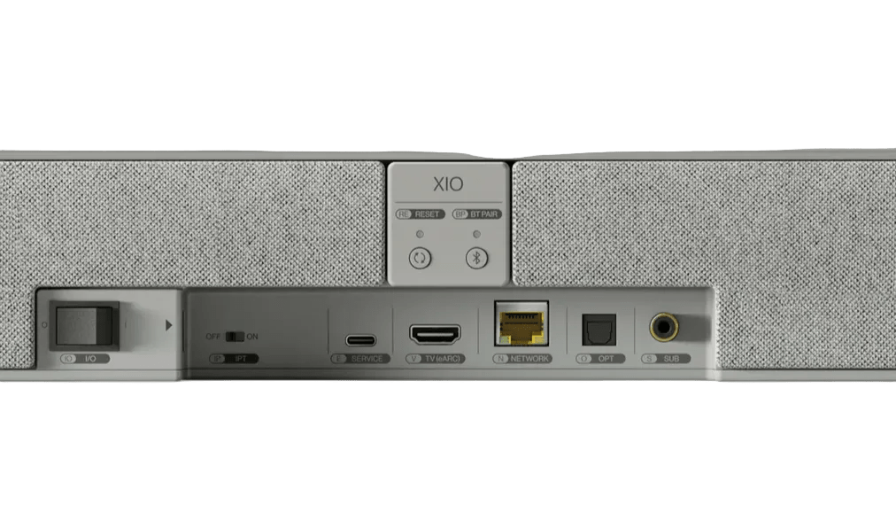 KEF XIO Soundbar in Storm Grey, back